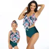 Damenbadebekleidung Sexy Familienbikini Mädchen Frauen Zweiteiliger Badeanzug Kinder Badeanzug Pan Schwimmen Hohe Taille Beachwear Mutter und Tochter