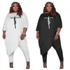 Women's Plus Size Tracksuits Women Clothing Two Piece Set Fall Outfits Long Sleeve Irregular Top And Leggings Pant Loungewear Workout Tracks