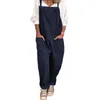 Jumpsuits för damer Damoveraller Damoveraller Cami Loose Romper Oversize Dambyxor Jumpsuitfickor Tankbyxor Plus Size S-5XLWo