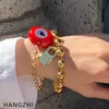 Brazalete de metal pulsera exagerada cerradura de oro colgante con cuentas tendencia de moda accesorios de joyería para mujeresBangle2416