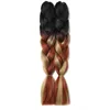 24inch 60cm trança sintética cabelo misturado cor ombre arco-íris jumbo tranças de cabelo resistente ao calor