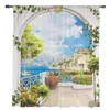 Curtain & Drapes Garden Building Seaside Flowers Tulle Sheer Window Curtains For Living Room The Bedroom Modern Voile Organza DrapesCurtain