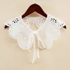 Bow Ties Shirt Fake Collar For Women False Collars Embroidery Floral Lace Lapel Blouse Detachable Decorative Shawl Faux ColBow