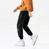 Męskie spodnie streetwearu swobodne joggery boczna kieszeń s cargo moda szczupłe wstążki dresowe palence skokowe spodnie 220826