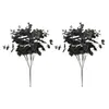 Fiori decorativi Corone 2x 20 teste Artificiale Black Eucalyptus Fake Flower Plant Decorazione della festa di nozze