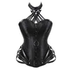 Steampunk Corset Gothic Zipper Overbust Bustier Steel Boned Women Slimming Body Tops Plus Size Sexy Halter Corsets 220812