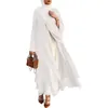 Hot verkopen moslim losse vrouwenjurk met sjaal voor massief vest Arabië Dubai Afrikaanse chiffon groot formaat islamitische abaya -kleding 21419