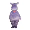 Halloween Purple Hippo Mascot Costume Top Kwaliteit Streepjeskarakter Outfits Pak Unisex volwassenen Outfit Kerstcarnaval Fancy Dress