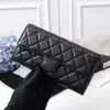 Luxury women Wallet designer famous brand and lambskin leather bag Wallet Fashion caviar Long high quality Hand style free ship Christmas gift