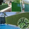 Dekoratif Çiçek Çelenkleri Başına Çelenk Yapay Turf Halı Simülasyonu Plastik Şimşir Çim Mat 25cm Ev Bahçesi için Yeşil Çim