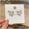 Stud Fashion Jewelry S925 Sier Needle Earings For Women Rhinestone Bowknot Faux Pearl Earrings Drop Delivery Dhgoc