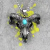 Colares pendentes Demon Skull Skull Men Long Men Chain Punk para namorado masculino Jóias de aço inoxidável Presente de criatividade do presente