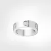 Titanium Steel Love Ring Women Män lovar silverguld bröllopsringar för älskare Par smycken med damm Bag257w