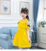 2021 neue Mädchen Kleid Kinder Kleider Für Mädchen Rüschen Gefaltete Kinder Kleid Frühling Sommer Nette Strand Kleid Für Mädchen Party 8 10 12 jahre G220518