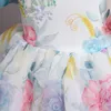 2022 Dentelle blanche mignonne Petit enfant Flower Girl Robes Princesse Jewel Cou Tulle Applique Puffy Floral Formel Formel Porter Party Communion Robe