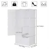 Storage Holders & Racks 8 Cube Organizer Stackable Plastic Cube Storage Shelves Design Multifunctional Modular Closet Cabinet with Hanging Rod White