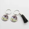 Sublimation Tassel Porte-clés Lovers Porte-clés pour Party Favor Pendentif Métal Transfert de chaleur Décoration de Noël Porte-clés Cadeaux GCE13768