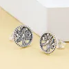 Authentic 925 Sterling Silver Sparkling Family Tree Stud Earring Women Girls designer Gift Jewelry with Original retail box set fo7445631