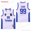 XFLSP Mannen Litouwen Prienu Vytautas Basketbal Jersey 1 Lamelo Bal 3 Liangelo Ball Uniform 99 Lavar Ball All Gestikte Blauw Wit Snelle Verzending
