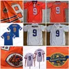 A3740 The Waterboy Mens NCAA Football Jersey 9 Bobby Boucher 50e anniversaire Film Maillots cousus Orange blanc bleu S-3XL