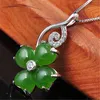 colar trevo verde jade pedras preciosas ouro prata pingente colares para mulheres joias presente de aniversário gargantilha correntes colares