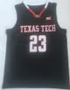 NCAA College Texas Tech Star Jarrett Culver Jersey 23 Mundur koszykówki oddychający czysty bawełna dla fanów sportowych haftowe uniwersytet kolor kolor czerwony czarny biały