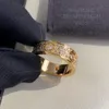 Aşk yüzüğü tam elmas geniş 5-6mm V altın 18K lüks marka resmi reprodüksiyonları asla solmaz Kutu çift yüzükler premium hediyeler anti alerji halkası ile
