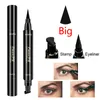 2 In 1 Eyeliner Stamp Liquid Eye Liner Pencil Waterproof Long Lasting Black Eyeliner Pen Professional Eyes Makeup