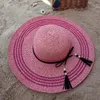 Brede rand hoeden zonneschaduw hoed Euro-Amerikaanse stijl Britse dakrand fringe straw summmer vakantie zonnebrandwad mode dames cap h147wide
