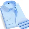 Herrklänningskjortor toppkvalitet man långärmad skjorta smal fit affärskontor som arbetar formella vita manliga blousemen's