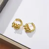 French Niche Design Stud Temperament Spring Spiral Knot Earrings Advanced Indifference Ins Fashion All-Match Gift Jewelry Accessor268D