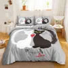 Set copripiumino gatto digitale colore diverso cartone animato carino biancheria da letto con stampa biancheria da letto matrimoniale queen king size Qulit