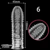 Extension Reusable Penis Sleeve Male Enlargement Time Delay Spike Clit Massager Cover Crystal Clear Adult Sex Toy5913730