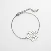 Fashion silver gold color stainless steel tree of life bracelet link chain bracelets for women men jewelry