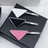 High Quality Girl Metal Hair Clip Designer Women Triangle Letter Barrettes Fashion Hair Accessories 3 Colors4838935