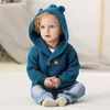 Sonbahar Bebek Erkek Kızlar Örme Haligan Ceketler Kış Bebek Bebek Çocuk Sweaters Uzun Kollu Kapüşonlu Çocuk Giyim LJ201130