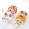 Doux chaud hiver en peluche bébé chapeau Beanie mignon dessin animé fruits nouveau-né infantile casquette avec oreilles en plein air enfants oreille Protection Bonnet