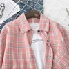 Camisas xadrez Mulheres Blusas e Tops Manga Longa Feminina Casual Camisas Soltas Verificadas Senhora Outwear Primavera S 220725