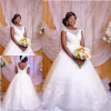 White Princess Lace A-lijn trouwjurken 2022 Afrikaanse plus size bruid jurk trouwjurken gewaad de mariiee