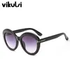 Sonnenbrille Modemarke Frauen Designer Vintage rund t Sonne Brille weibliche Brillenverlauf Rahmen Rahmen Shades Männer Oculos