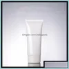 Bottiglie di imballaggio Office School Business Industrial 50Ml 100Ml Tubo di plastica cosmetica bianca per crema per le mani Tappo a vite morbido Clearer Drop Delive