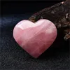 Rose Quartz Heart Reiki Healing Meditation Chakra Decor Pink DIY Massage Home Decoration Collection Gift