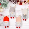 Factory Christmas Plush Gnome Doll with Antlers Handmade Xmas Tree Hanging Ornaments Decorative Pendant Home Party Decoration