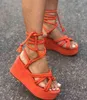 Sandals Fashion 2022 Summer Women Peep-toe Shoes Woman High Heels Random Wedges Beach Sandals 220323