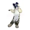 Halloween Long Fur Husky Fox Dog Mascot Costumes H￶gkvalitativ tecknad Mascot Apparel Performance Carnival Adult Size Promotional Advertising Clothings