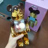 Nya Bearbrick 400% Chocolate Macarone Millennium Building Blocks Violent Bear Trend Ornaments Handgjorda Model Toys Gifts 28cm