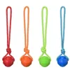 Dog Treinando Ball Toys Limpador de dente Chews Ball Puppy Pet Play Treinamentos de borracha Toy de mastigação com cabo de corda