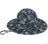 Baby hatt sommar bomull europeisk och amerikansk blommig båge stor brim sol hatt gc850