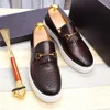 Luxury men's leather dress shoes flat heel woven manual mens shoe fashion loafer flat shoes Zapatos Hombre A19