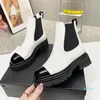 quality Chelsea 2022-High boots thick soled leather overshoot combat color contrast low heel Martin ankle luxury designer Knight boots Ccity